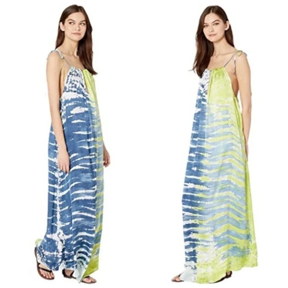 Young Fabulous & Broke Stevie Satin Halter Tie Dye Maxi Dress - Picture 8 of 8